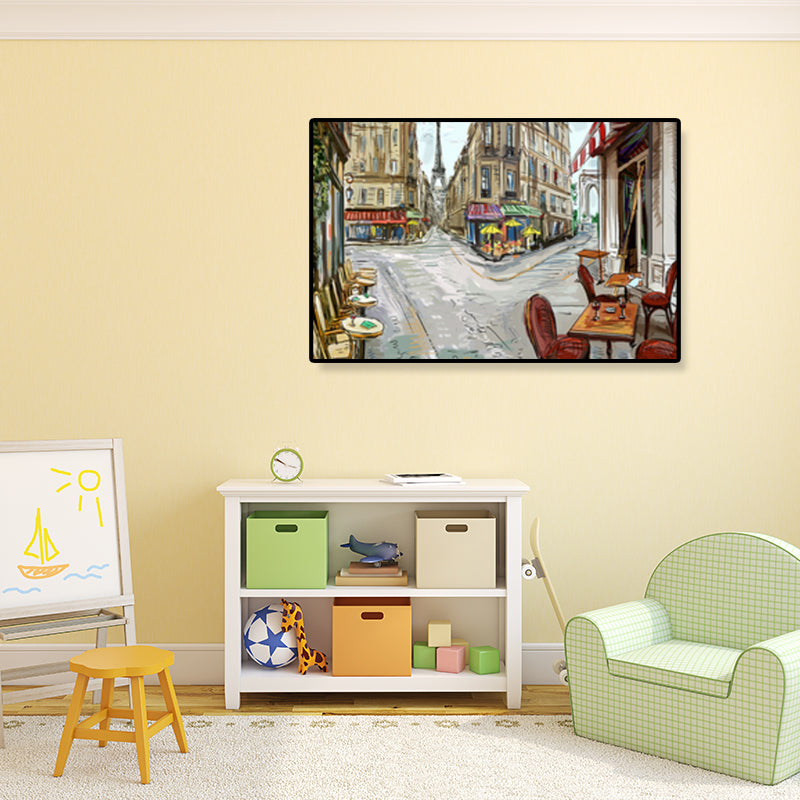 Frendorf | Global Inspirierte Landmarken Malerei Leinwanddruck Texturiertes Pastell Wandkunst für Hotel