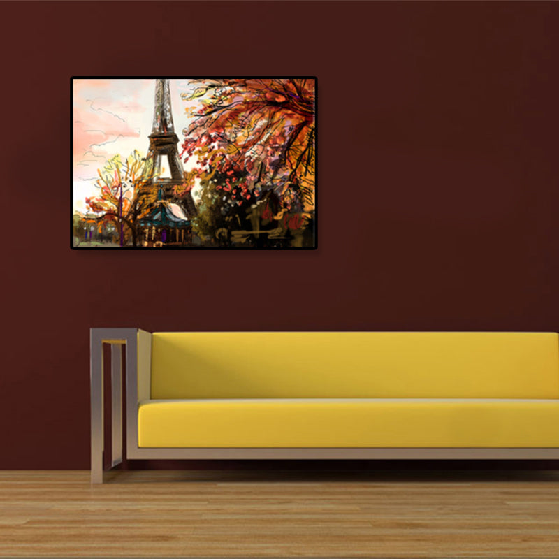 Frendorf | Global Inspirierte Landmarken Malerei Leinwanddruck Texturiertes Pastell Wandkunst für Hotel