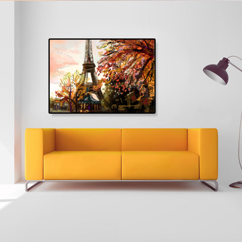 Frendorf | Global Inspirierte Landmarken Malerei Leinwanddruck Texturiertes Pastell Wandkunst für Hotel