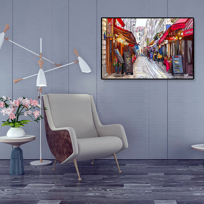 Frendorf | Global Inspirierte Landmarken Malerei Leinwanddruck Texturiertes Pastell Wandkunst für Hotel