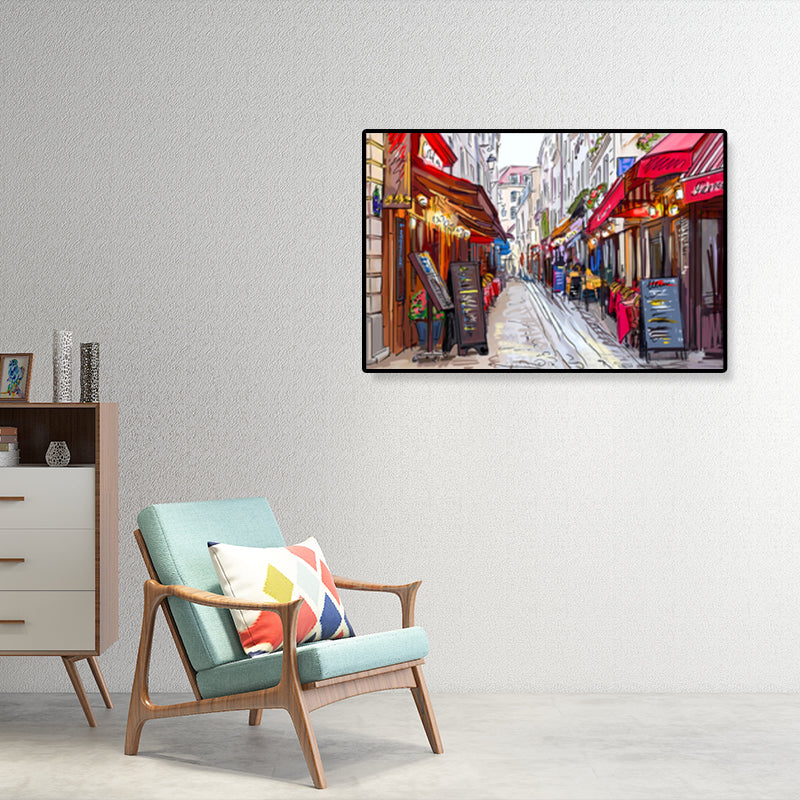 Frendorf | Global Inspirierte Landmarken Malerei Leinwanddruck Texturiertes Pastell Wandkunst für Hotel