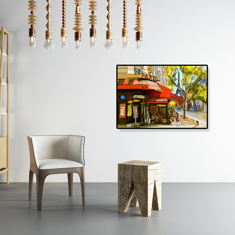 Frendorf | Global Inspirierte Landmarken Malerei Leinwanddruck Texturiertes Pastell Wandkunst für Hotel