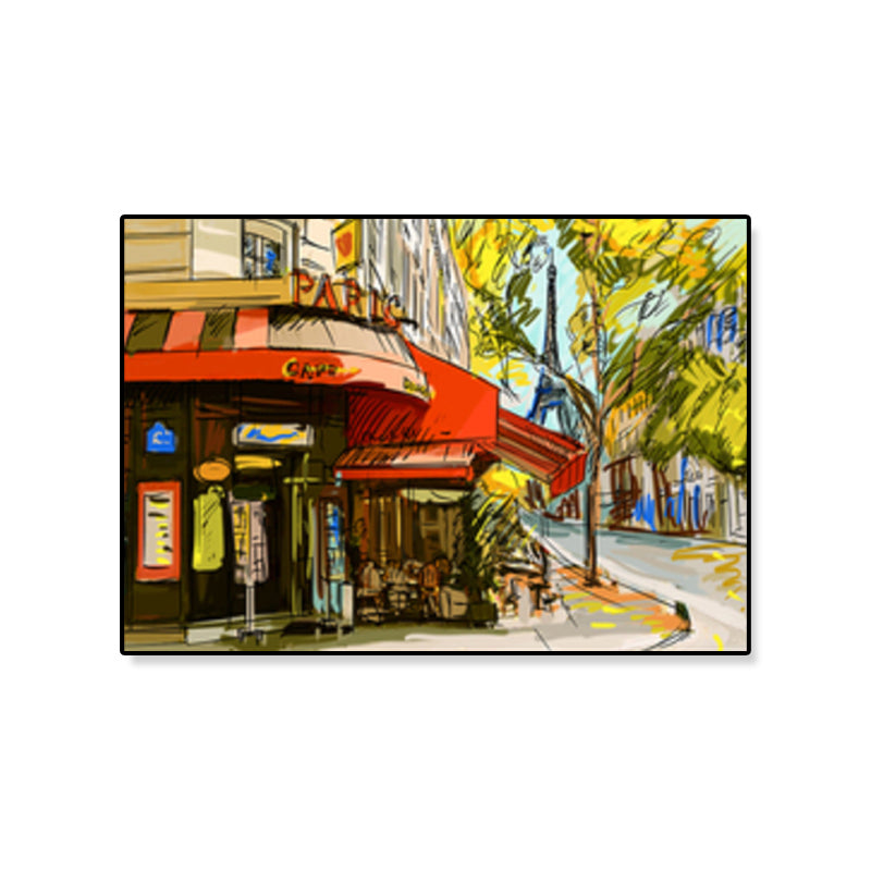 Frendorf | Global Inspirierte Landmarken Malerei Leinwanddruck Texturiertes Pastell Wandkunst für Hotel