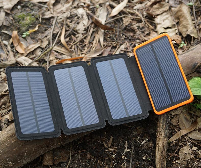Frendorf | Energie aus Sonnenlicht gewinnen mit dem faltbaren Dual-USB 4-Panel Solar Power Bank & Ladegerät