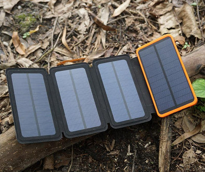 Frendorf | Energie aus Sonnenlicht gewinnen mit dem faltbaren Dual-USB 4-Panel Solar Power Bank & Ladegerät