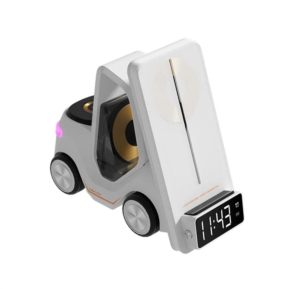 Frendorf | Auto-förmige kabellose Ladestation & LED-Wecker – 3-in-1 Schnellladung für iPhone, Apple Watch & Air Pods