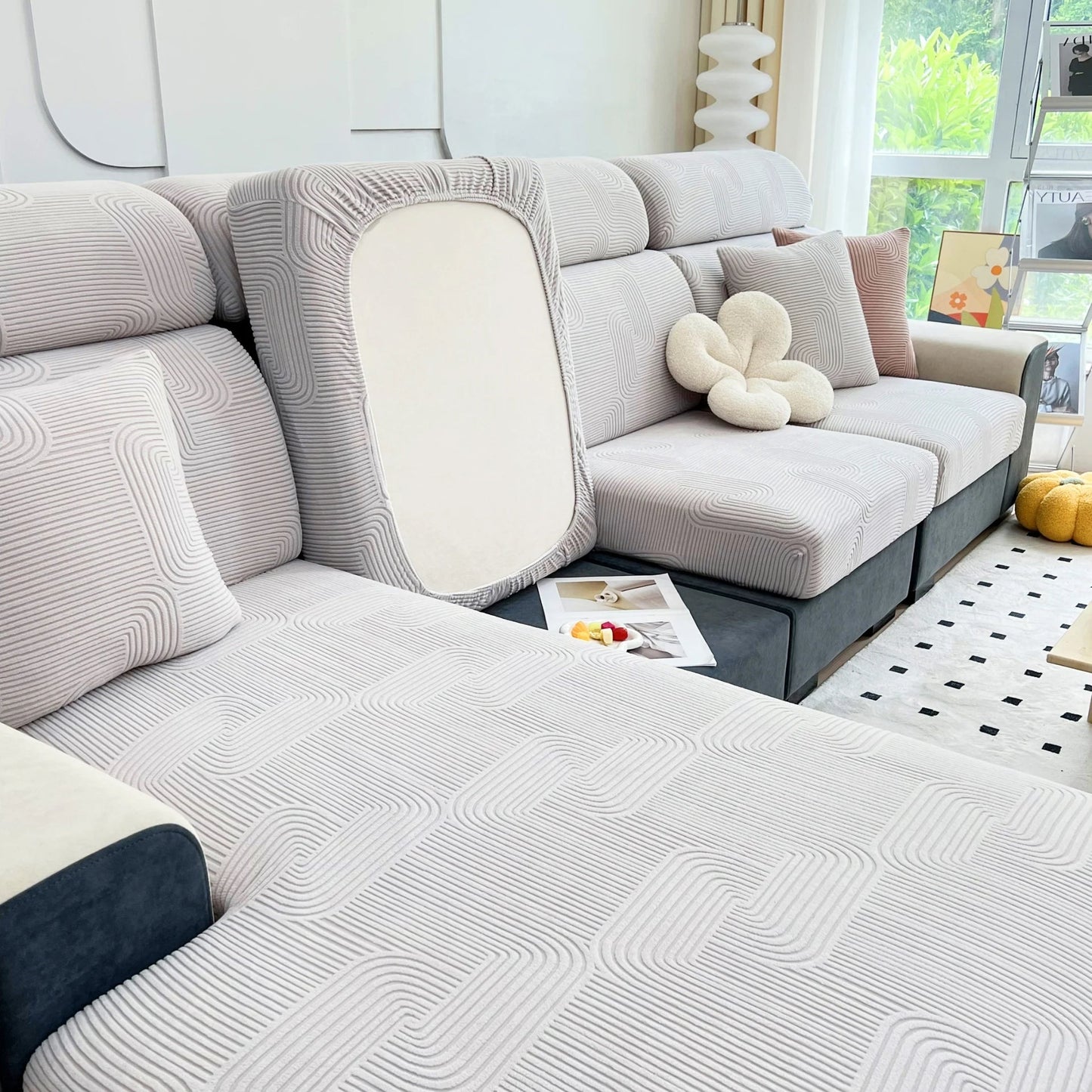 Elegance Ecksofa-Schutzhülle dehnbarer Couchkissenbezug