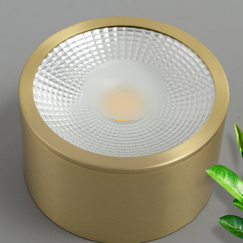 Frendorf | LumaBrass LED Deckenstrahler | Zylindrisches Design | Moderne Flush Mount Beleuchtung | Neutralweiß (4000K)