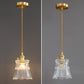 Frendorf | Bellux Glas Pendelleuchte | Modernes Glockenschirmdesign | Messingoptik | 1-flammig | Luxuriöse Beleuchtung