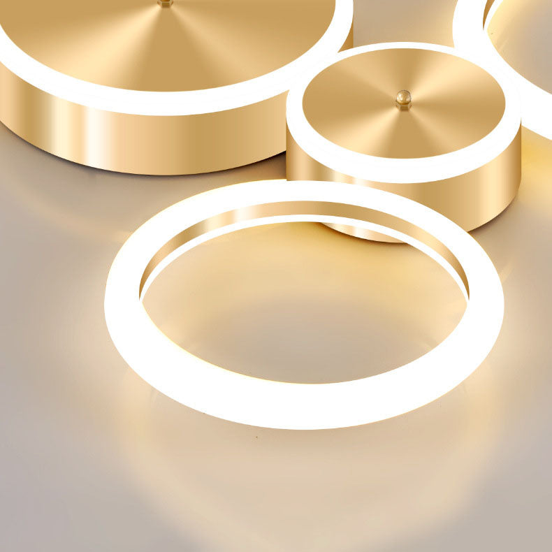 Frendorf | AurumGlow LED Deckenleuchte | Modernes Golden Circle Design | Acryl Flush Mount | Luxus Beleuchtung