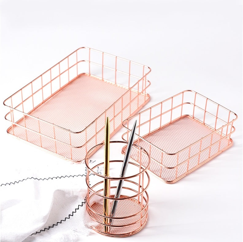 Ästhetischer Roségold Schönheit Korb