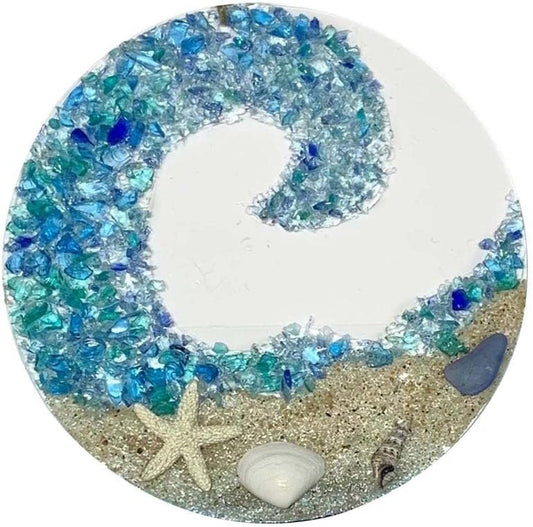 Frendorf | Meeresglas-Sonnenfänger – Ocean Crashing Wave Strandornament