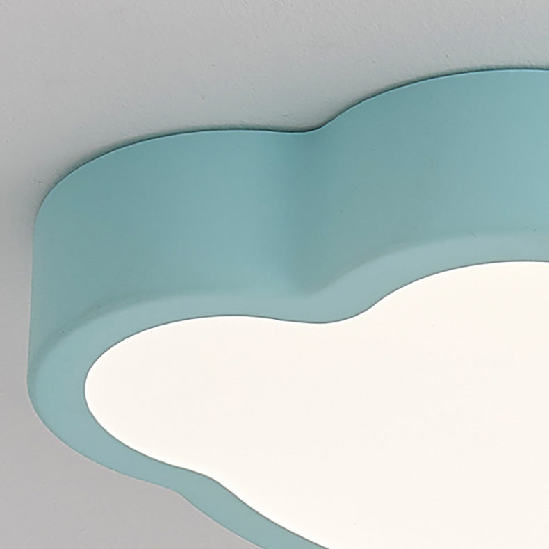 Zeitgenössische skandinavische Macaron Cartoon Eisen PVC Wolken Shade LED Deckenleuchte für das Wohnzimmer