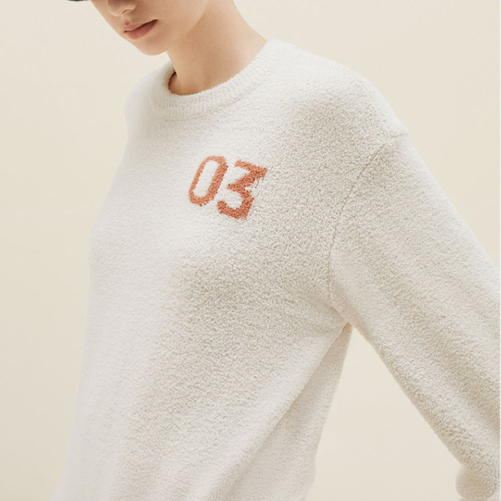 Gemütliches gestricktes passendes lockiges Plüsch-Loungewear-Set für Haustiere und Besitzer