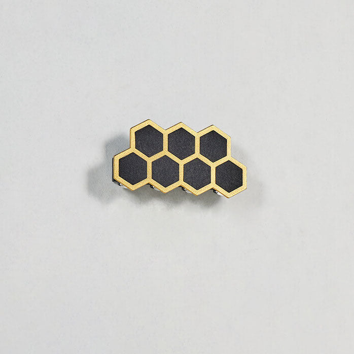 Frendorf | LumoHex Prime | Modernes Outdoor LED Wandlicht | Hexagon Schwarz-Gold Kombination