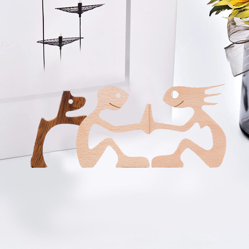 Frendorf | Geschenk für Tierliebhaber - Holzskulptur Tischornamente - Die Liebe zwischen Ihnen und Ihrem pelzigen Freund