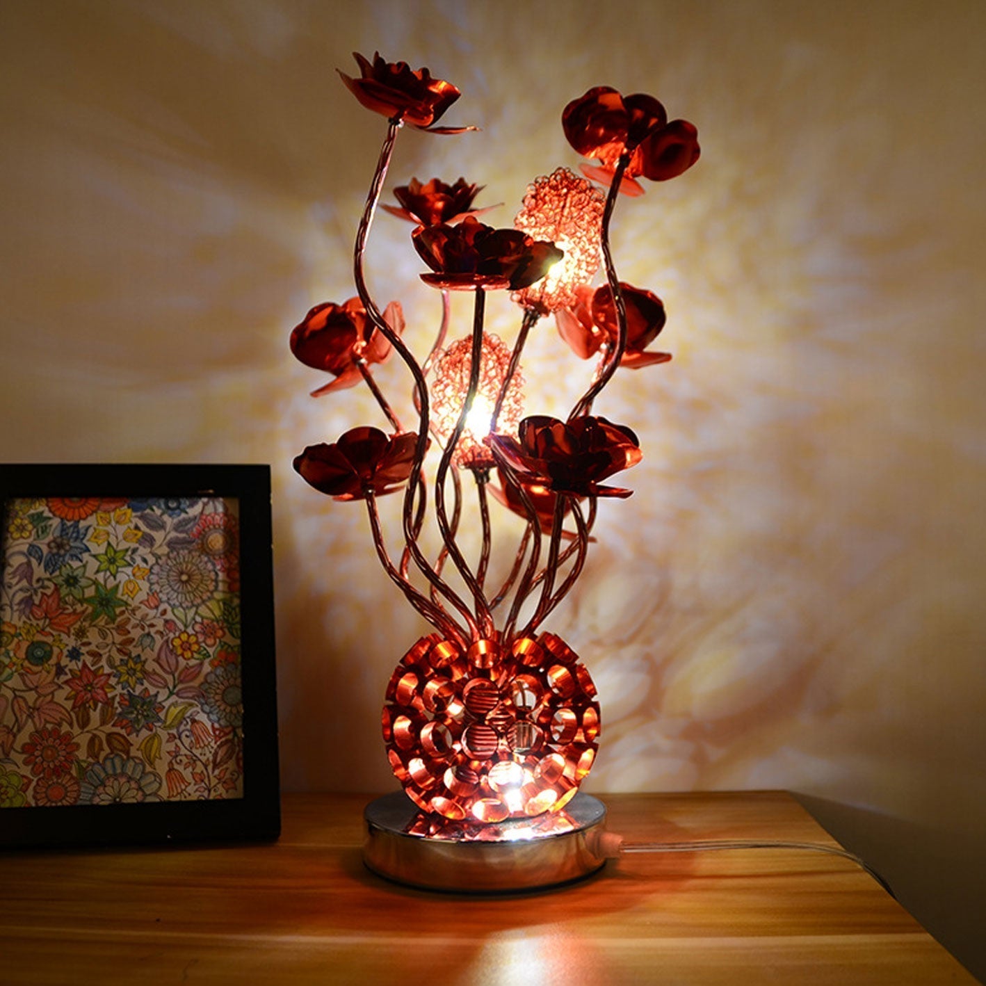 Frendorf | RoséLumina Aluminium LED Tischlampe | Elegantes Design | Stimmungslicht | Leselampe | Deko für Zuhause