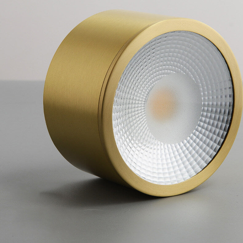 Frendorf | LumaBrass LED Deckenstrahler | Zylindrisches Design | Moderne Flush Mount Beleuchtung | Neutralweiß (4000K)