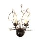 Frendorf | 2-Lampen Kerzenhalter Wandlamp Fixture Minimalisme Zwarte Kristal Wandlamp met Vertakt Design
