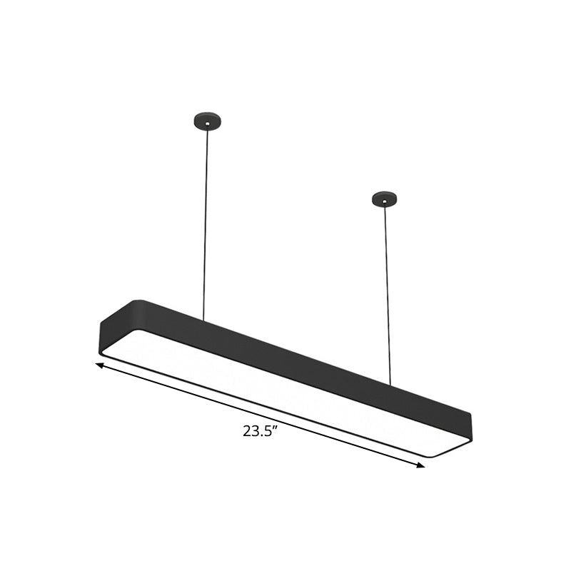 Lineare Deckenhängelampe Moderne Acryl Schwarz LED Tropf Pendelleuchte für Büro, 23,5"/47"/59" Breite