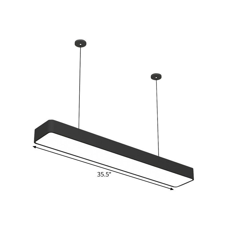 Lineare Deckenhängelampe Moderne Acryl Schwarz LED Tropf Pendelleuchte für Büro, 23,5"/47"/59" Breite