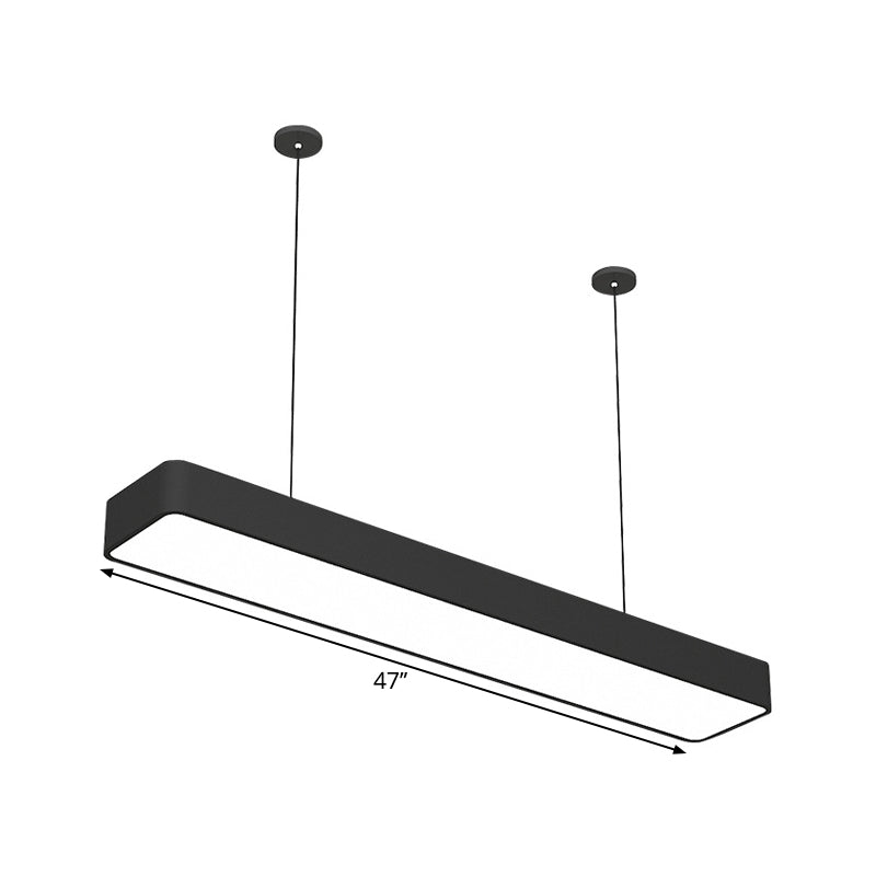 Lineare Deckenhängelampe Moderne Acryl Schwarz LED Tropf Pendelleuchte für Büro, 23,5"/47"/59" Breite