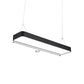 Büro LED Hängeleuchte Moderne schwarze Pendelleuchte mit rechteckigem Acrylschirm, 23,5"/47"/71" L