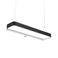 Büro LED Hängeleuchte Moderne schwarze Pendelleuchte mit rechteckigem Acrylschirm, 23,5"/47"/71" L