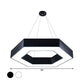 Acryl Hexagon Hängende Pendelleuchte Modern 16"/23.5"/39" W LED Deckenleuchte in Schwarz/Weiß für Büro