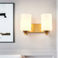 Frendorf | 2-Lampen Wandlamp Traditionele Cilindervormige Melkglazen Wandverlichting in Goud