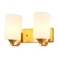 Frendorf | 2-Lampen Wandlamp Traditionele Cilindervormige Melkglazen Wandverlichting in Goud