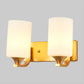 Frendorf | 2-Lampen Wandlamp Traditionele Cilindervormige Melkglazen Wandverlichting in Goud