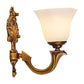 Frendorf | 1-Light Wandlamp Rustieke Slaapkamer Wandlamp met Zeshoekige Bel Satineren Glaslamp in Messing