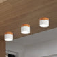 Moderne Macaron Deckenleuchte – Kompakte Metall/Holz Flush Mount Beleuchtung für Küche und Bar in Gelb, Blau und Schwarz