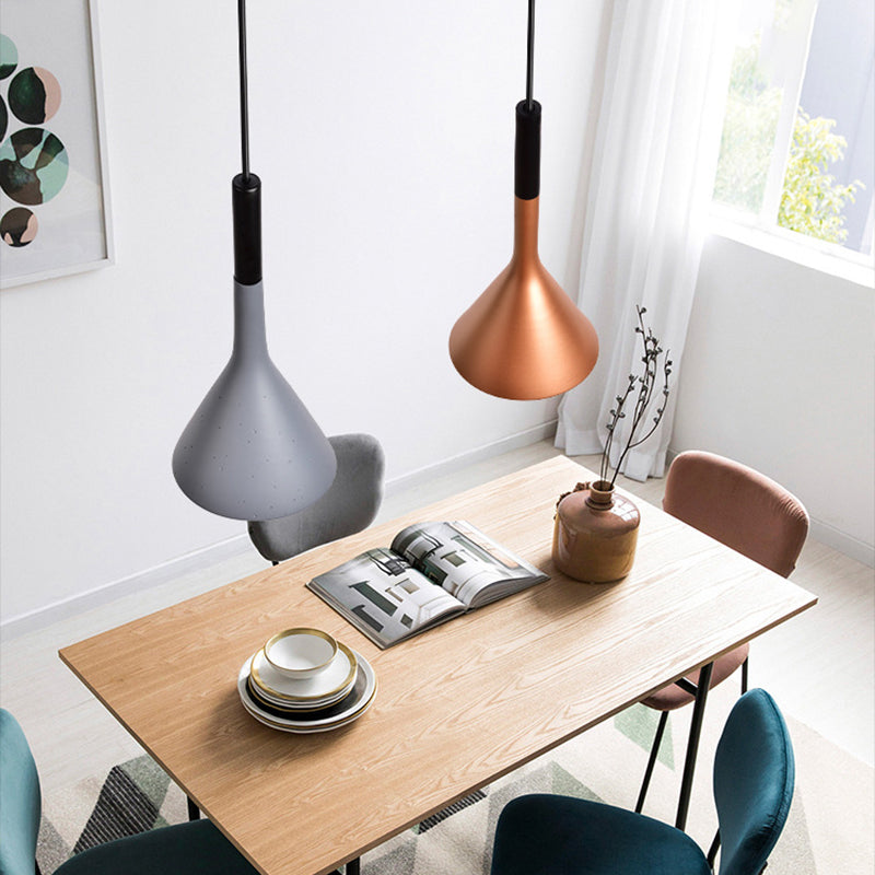 Trumpet Metallic Hängeleuchte Nordic Style 1 Glühbirne Rot/Weiß/Schwarz Finish Down Lighting Pendelleuchte