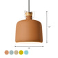 Wein Jar-förmige Down Lighting Macaron Aluminium 1-Licht Offene Küche Pendelleuchte in Blau/Gold/Braun mit Holz-Kork