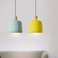 Wein Jar-förmige Down Lighting Macaron Aluminium 1-Licht Offene Küche Pendelleuchte in Blau/Gold/Braun mit Holz-Kork