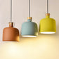 Wein Jar-förmige Down Lighting Macaron Aluminium 1-Licht Offene Küche Pendelleuchte in Blau/Gold/Braun mit Holz-Kork