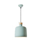 Wein Jar-förmige Down Lighting Macaron Aluminium 1-Licht Offene Küche Pendelleuchte in Blau/Gold/Braun mit Holz-Kork