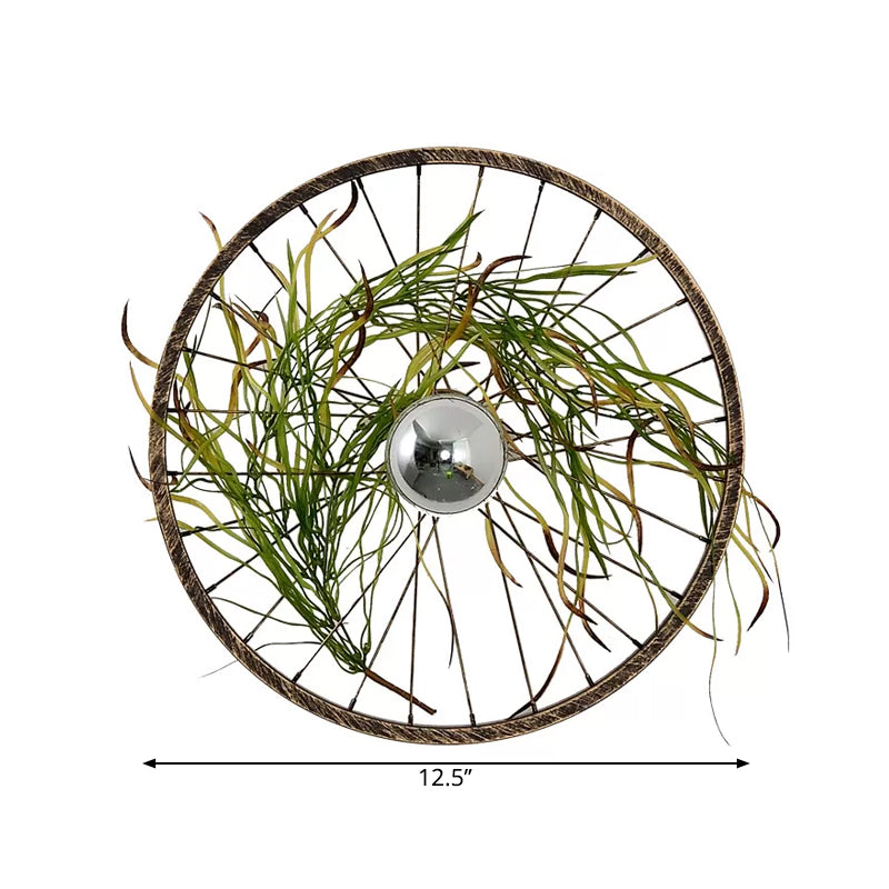 Frendorf | Wheel Iron LED Wandlamp Beugel Boerderij Garage Planten Wandverlichting in Roze/Groen/Roze Rood