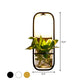 Frendorf | 1 Glühbirne Zylindrische Wandleuchte Lodge Schwarz/Weiß/Gold Stoff Wandlampe mit Warm/Weiß Licht und PflanzenTopf