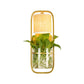 Frendorf | 1 Glühbirne Zylindrische Wandleuchte Lodge Schwarz/Weiß/Gold Stoff Wandlampe mit Warm/Weiß Licht und PflanzenTopf