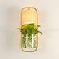 Frendorf | 1 Glühbirne Zylindrische Wandleuchte Lodge Schwarz/Weiß/Gold Stoff Wandlampe mit Warm/Weiß Licht und PflanzenTopf