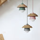 2-schattige Eisen-Hängelampe Kit Macaron Einzeln Pink/Grau/Grün und Holz Pendelleuchte