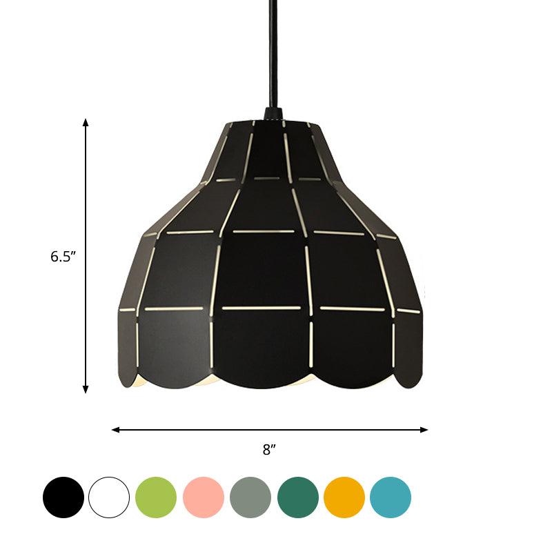 Laser Cut Floral Aluminium Tropfen Pendant Macaron 1 Glühbirne Grün/Gelb/Grau Hängeleuchte