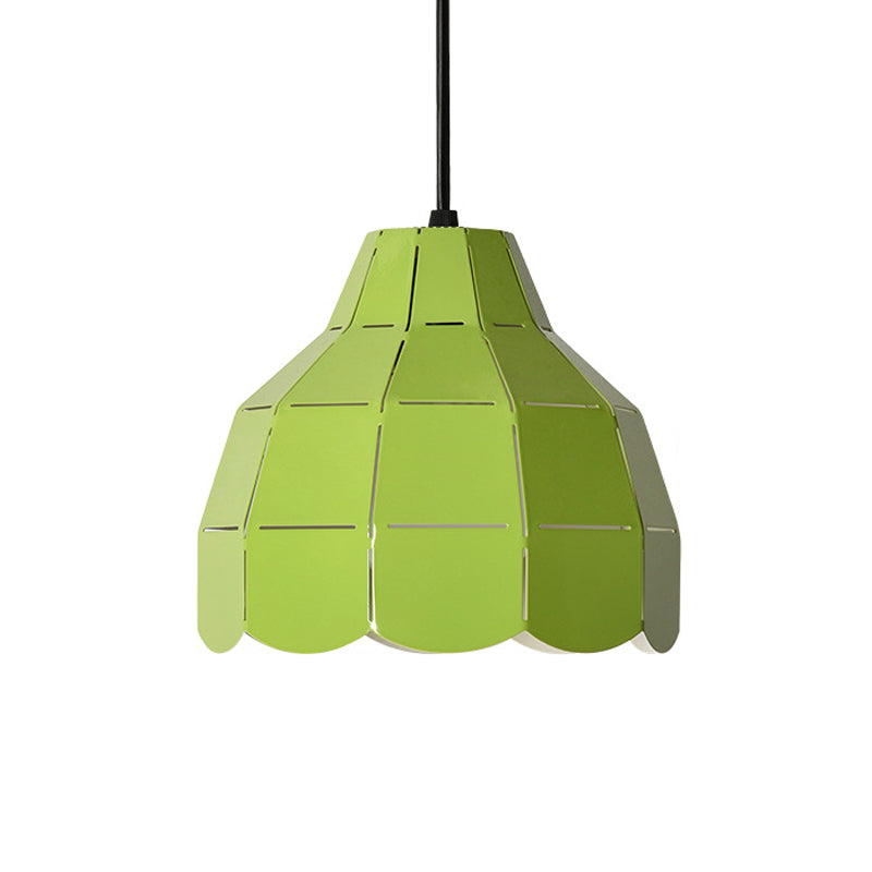 Laser Cut Floral Aluminium Tropfen Pendant Macaron 1 Glühbirne Grün/Gelb/Grau Hängeleuchte