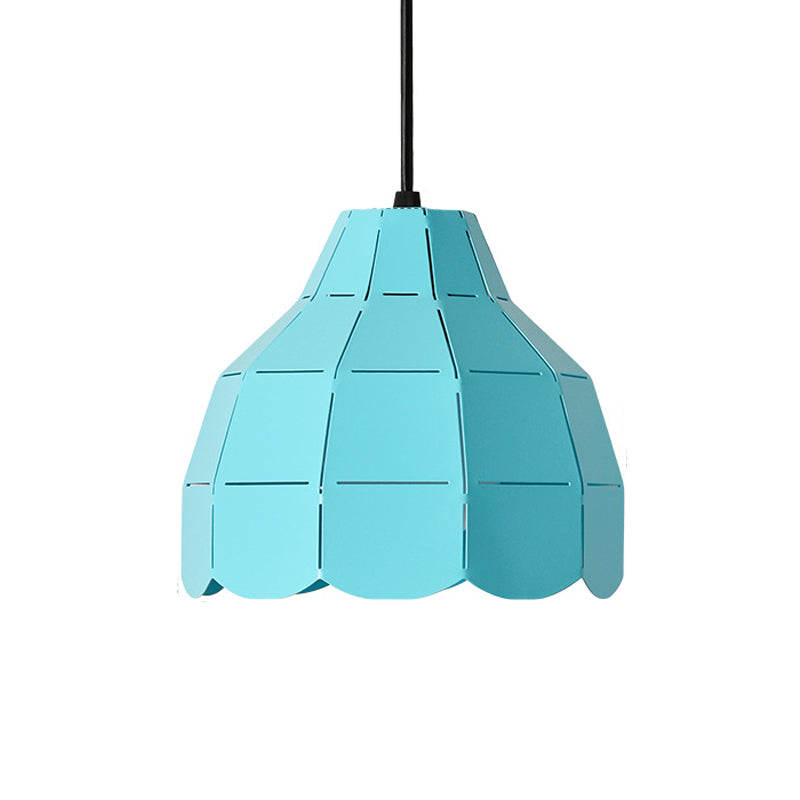 Laser Cut Floral Aluminium Tropfen Pendant Macaron 1 Glühbirne Grün/Gelb/Grau Hängeleuchte