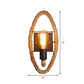 Frendorf | Einzelne Seil umwickelte Wandleuchte Bauernhaus Braun Oval/Rund Esszimmer Wandmontage Licht mit offenem Lampendesign