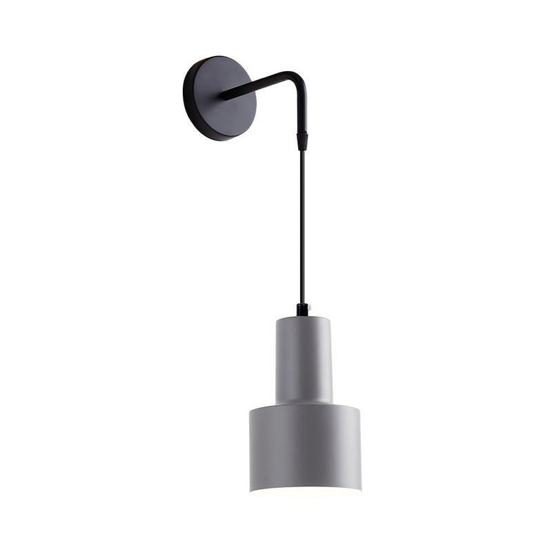 Frendorf | Trichter/Klok/Hirsch Wandleuchte Nordic Eisen Einfach Grau Wandmontierte Beleuchtungseinrichtung in Warm/Weiß Licht für Schlafzimmer