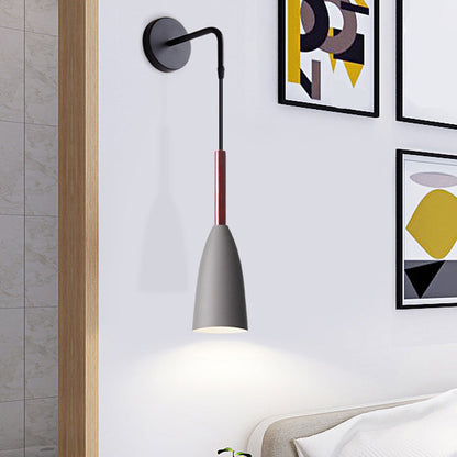 Frendorf | Trichter/Klok/Hirsch Wandleuchte Nordic Eisen Einfach Grau Wandmontierte Beleuchtungseinrichtung in Warm/Weiß Licht für Schlafzimmer